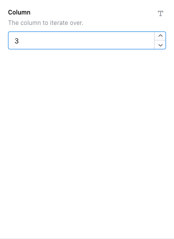 Column node's Options tab with the Column field set to 3